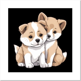 cute akita dog Posters and Art